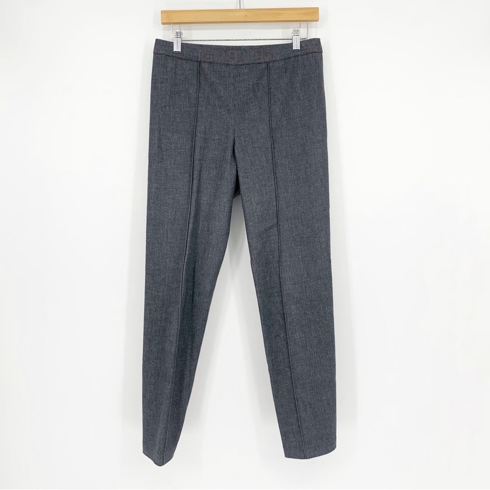 St. John Nordstrom’s Dark Wash Chambray Denim Front Crease Pull On Pants